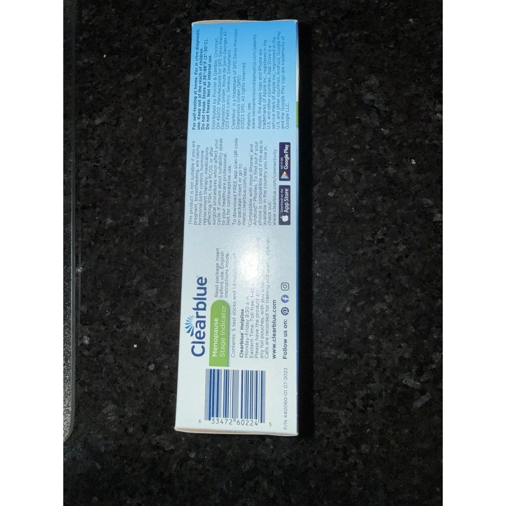 Clearblue Menopause Stage Indicator - 5 Test Sticks Exp 2026 New!